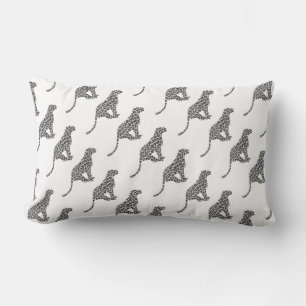 Coussin Rectangle Silhouette gris léopard et gris clair