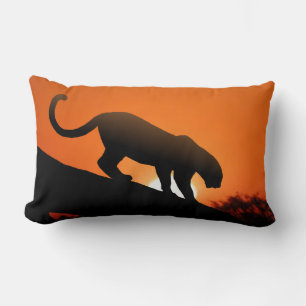 Coussin Rectangle Silhouette léopard et tissu boueux