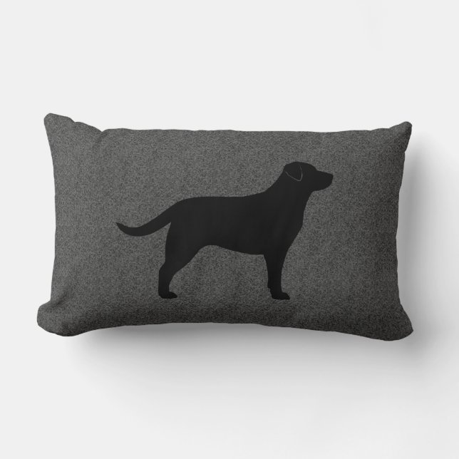 Coussin Rectangle Silhouette noire de labrador retriever décorative (Recto)