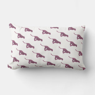 Coussin Rectangle Silhouette rose et léopard noir