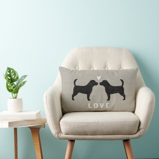 Coussin Rectangle Silhouettes beagles amour (Chaise)