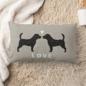 Coussin Rectangle Silhouettes beagles amour (Couverture)