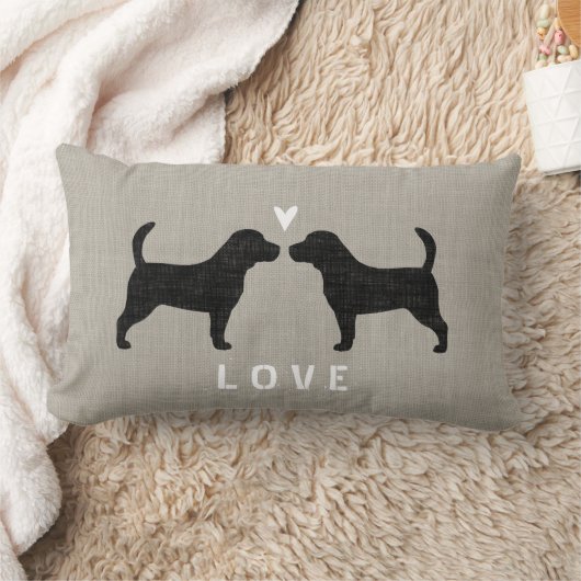 Coussin Rectangle Silhouettes beagles amour (Couverture)