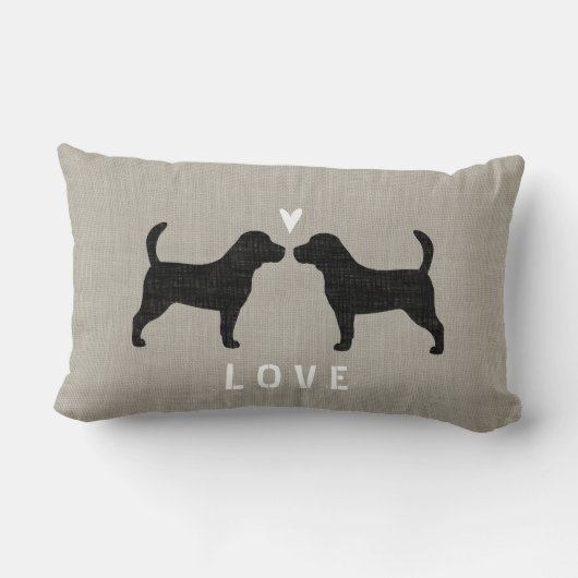 Coussin Rectangle Silhouettes beagles amour (Verso)