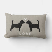 Coussin Rectangle Silhouettes beagles amour (Recto)