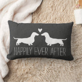 Coussin Rectangle Silhouettes Dachshund avec Amoureux des chiens mig (Couverture)