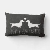 Coussin Rectangle Silhouettes Dachshund avec Amoureux des chiens mig (Verso)