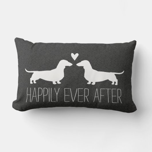 Coussin Rectangle Silhouettes Dachshund avec Amoureux des chiens mig (Recto)