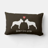 Coussin Rectangle Silhouettes de Boston Terrier avec le texte de (Verso)