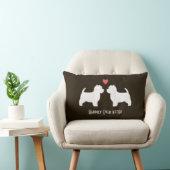 Coussin Rectangle Silhouettes de chien Westie avec cœur et texte (Chaise)