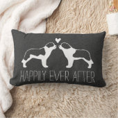 Coussin Rectangle Silhouettes de Saint-Bernard avec cœur et texte (Couverture)