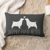Coussin Rectangle Silhouettes de Springer Spaniel avec cœur et texte (Couverture)