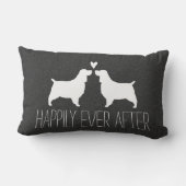 Coussin Rectangle Silhouettes de Springer Spaniel avec cœur et texte (Verso)