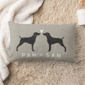 Coussin Rectangle Silhouettes de Weimaraner Amour - Personnaliser (Couverture)