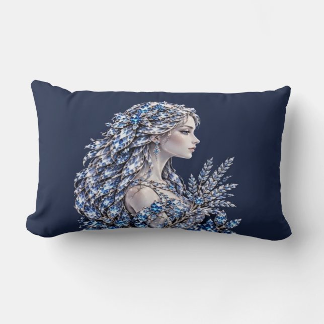 Coussin Rectangle Silver Crystal Vierge | Luxury Collection (Recto)