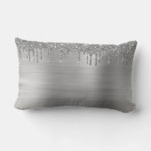Coussin Rectangle Silver Glitter Brushed metal Monogram (Verso)