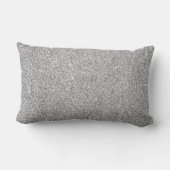 Coussin Rectangle Silver Sparkle Glitter Monogram Name & Initial (Verso)