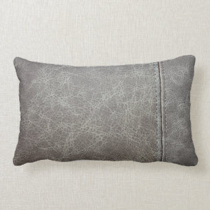 Coussin Rectangle Simili cuir gris élégant