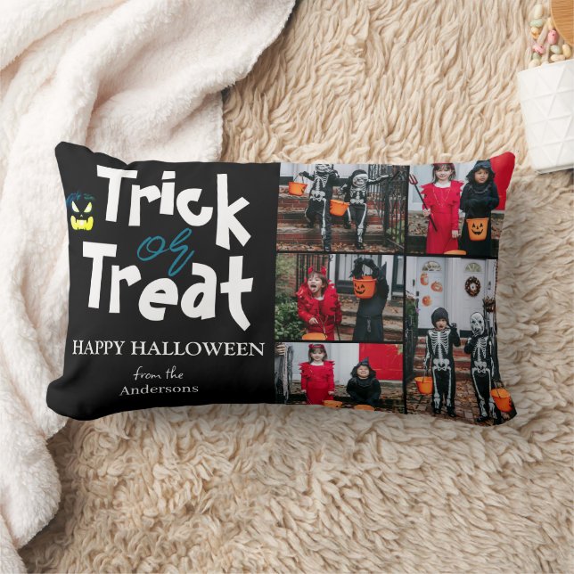Coussin Rectangle Simple Éffrayant citrouille Halloween Photo Collag (Couverture)