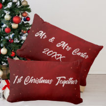 Simple Élégant Couple 1er Noël Cramoisi