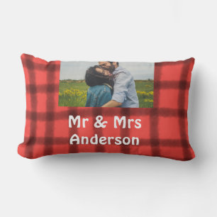 Coussin Rectangle Simple minimaliste monsieur et madame ajoutez votr