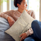 Coussin Rectangle Simple Russe Burlap Mariage Monogramme