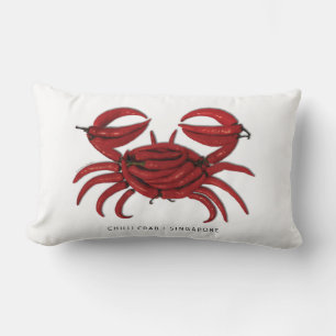 Coussin Rectangle Singapour "Chili Crabe" Lumbar Support Jeu d'oreil
