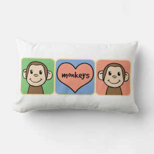 Coussin Rectangle Singes mignons de clipart (images graphiques) de