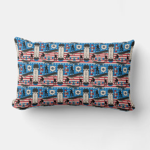 Coussin Rectangle Skateboarding patriotique USA Skateboardeur