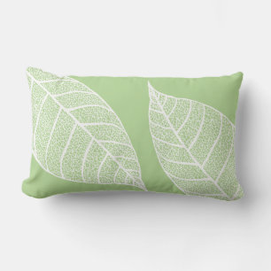 Coussin Rectangle Skeletons à feuilles blanches botaniques