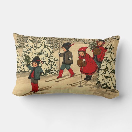 Coussin Rectangle Ski d'hiver (Verso)