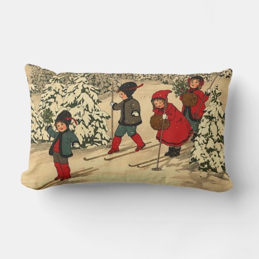 Coussin Rectangle Ski d'hiver (Recto)