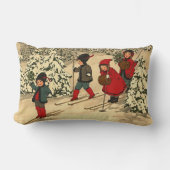 Coussin Rectangle Ski en hiver (Recto)