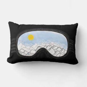 Coussin Rectangle Ski Goggles Mountain View Illustration