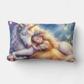 Coussin Rectangle Sleeping Girl Unicorn Dreamscape (Recto)