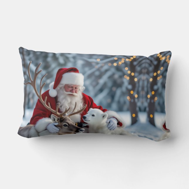 Coussin Rectangle Snowman Christmas Throw Pillow (Verso)