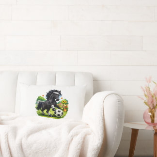 Coussin Rectangle Soccer Star Black Horse Cute Garden Sticker