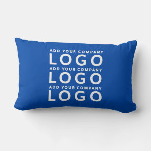 Coussin Rectangle Société de logo personnalisé bleu cobalt de marque