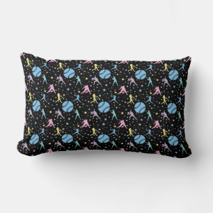 Coussin Rectangle Softball Féminin - Joueuses avec Étoiles