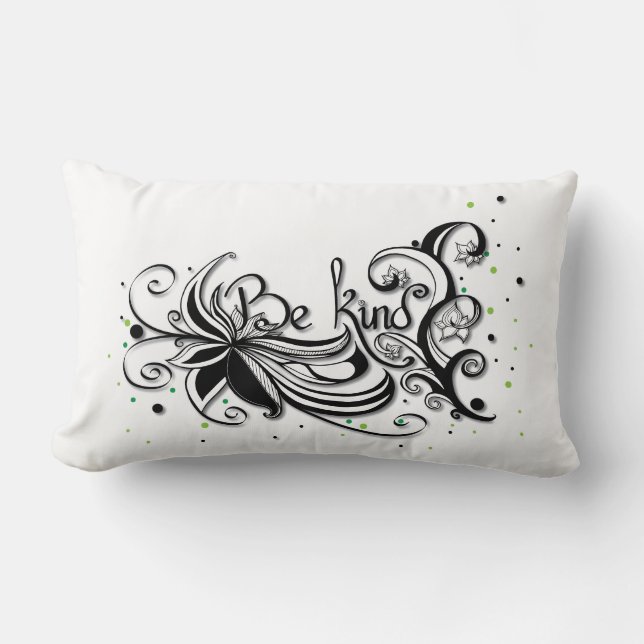 Coussin Rectangle SOIS GENTIL ! Citation calligraphie inspirante (Recto)