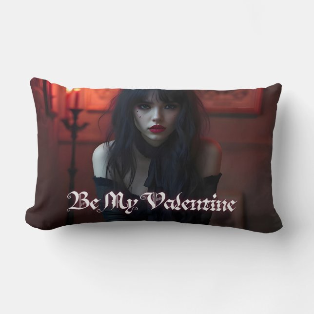 Coussin Rectangle Sois ma Saint Valentin en romance noire (Recto)