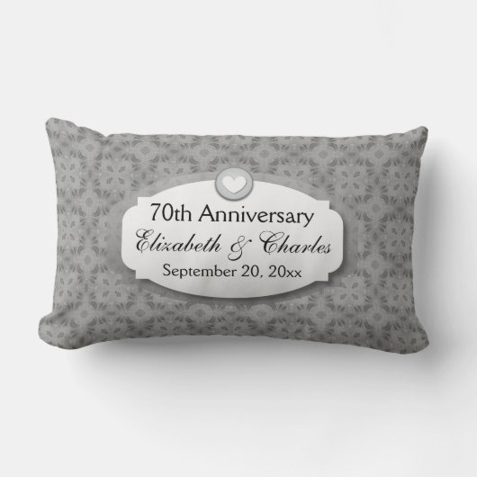 Coussin Rectangle soixante-dixième Platine Z03 d'anniversaire de (Recto)