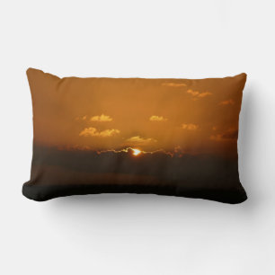 Coussin Rectangle Soleil Derrière les nuages I Orange Sunset Photo