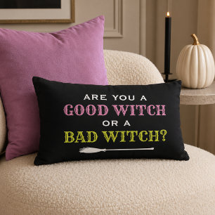 Coussin Rectangle Sorcierère Colorée Bonne ou Mauvaise Halloween