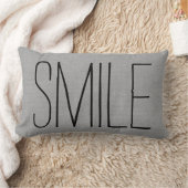 Coussin Rectangle Sourire gris rustique (Couverture)