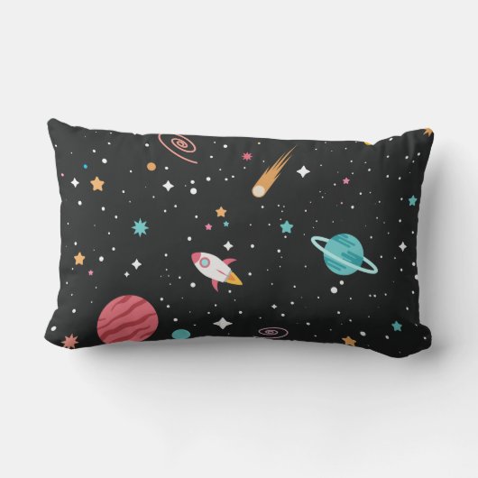Coussin Rectangle Space Rocket Ships et Planètes (Verso)