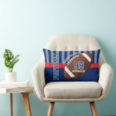 Coussin Rectangle Sport de football en bleu foncé et rouge (Chaise)