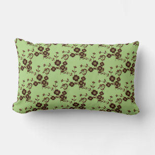 Coussin Rectangle Spray Floral, Brown--LOMBRE-Printemps-LAIT