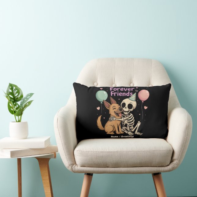 Coussin Rectangle Squelette Déplaisant mignon serrant berger alleman (Chaise)