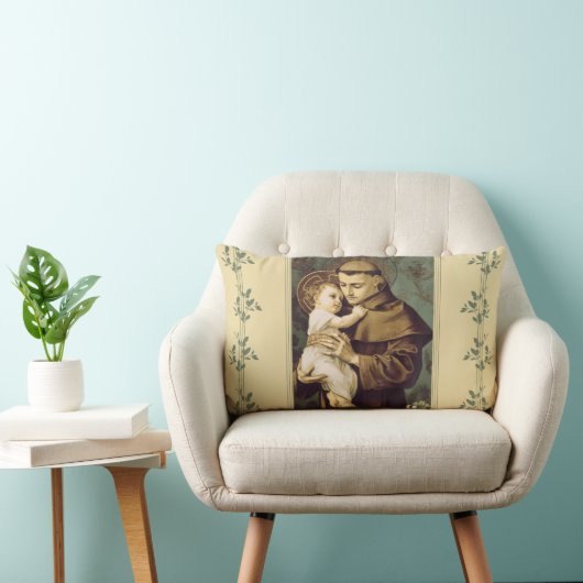 Coussin Rectangle St Anthony de Padoue avec le bébé Jésus (Chaise)